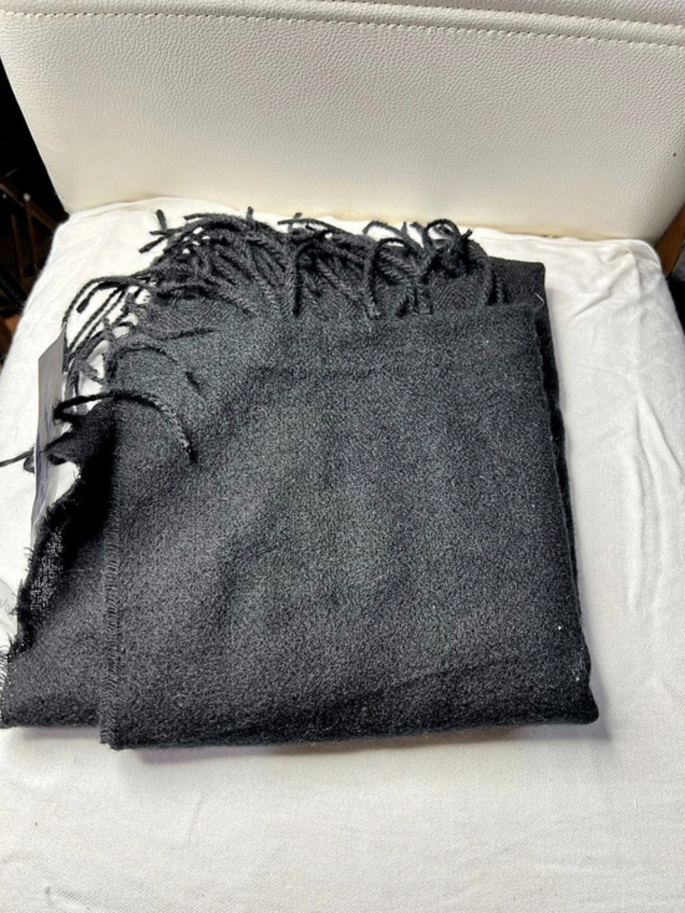 Style&Co. Black Fringe Scarf Long Rectangle
